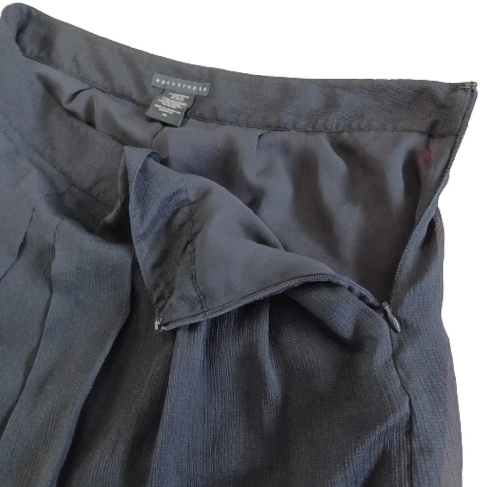 APOSTROPHE Black A Line Pleated Mini Skirt Size 14